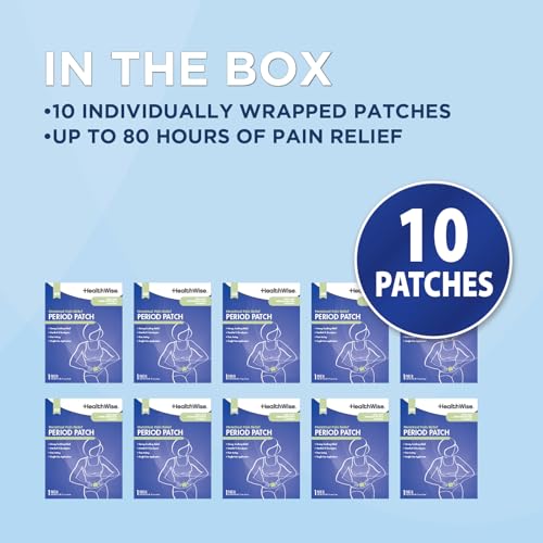 HealthWise Menstrual Pain Relief Period Patch | 10% Menthol | Strong, Soothing Relief HealthWise