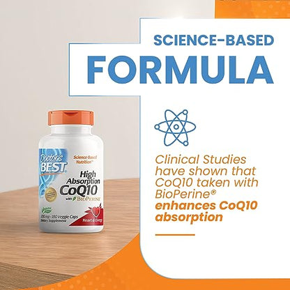 Doctor's Best High Absorption CoQ10 with BioPerine, Non-GMO, Gluten & Soy Free