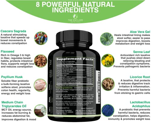 Colon Cleanse Fast-Acting Colon Cleanser Detox; Healthy Bowel Movement THE ENCLARE NUTRITION