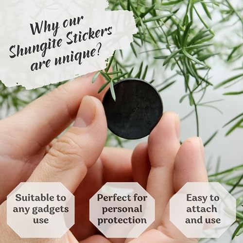 KarelianMasters Shungite Stone Stickers - Natural Stone Adhesive Plates for Phones (Set of 3 Plates) KARELIANMASTERS