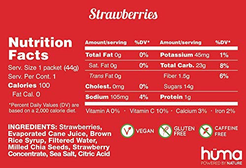 Huma Chia Energy Gel, Variety 12 Pack - Stomach Friendly, Real Food Energ