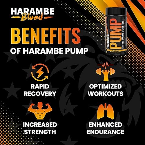 Harambe Pump - Nitric Oxide Supplement with Nitrosigine, S7, and BioPerine - Best Pre Workout Pump Pills - Top Vasodilator & NO Booster -
