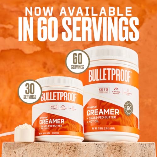 Bulletproof Hazelnut Creamer, 14.8 Ounces, Keto Coffee Creamer with MCT Oil and Grass