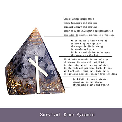 Chrikidor,Rune Pyramid，Orgone Pyramid Crystal Energy Generator Orgonite Balancing