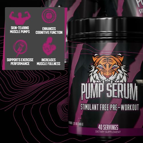 Huge Supplements Pump Serum, Stim Free Pre Workout and Nitric Oxide Booster