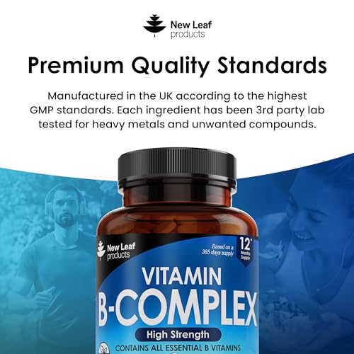 Vitamin B Complex - 365 Small Tablets (One Year Supply) High Strength All 8 B Vitamins