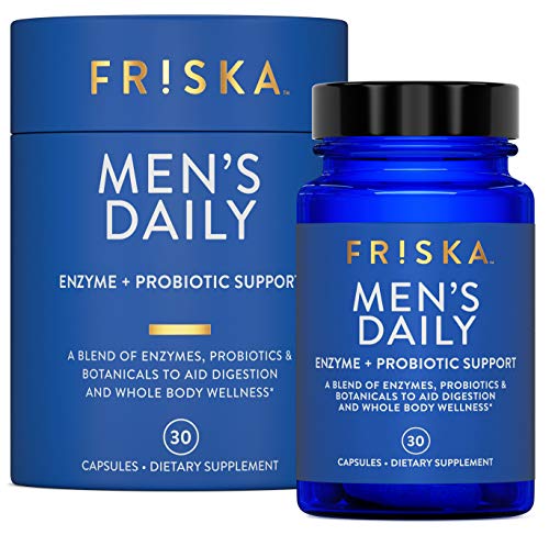 FRISKA Men’s Daily Digestive Enzyme and Probiotics Supplement, Natural Support