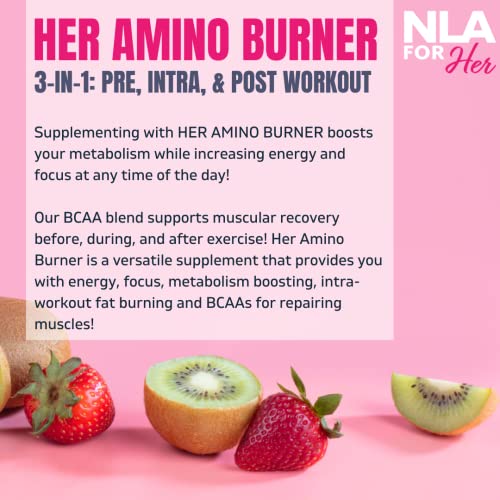 Her Thermogenic Amino Women's Pre Post & Intra Workout Booster (Strawberry Kiwi,30 Servings) NLA for Her