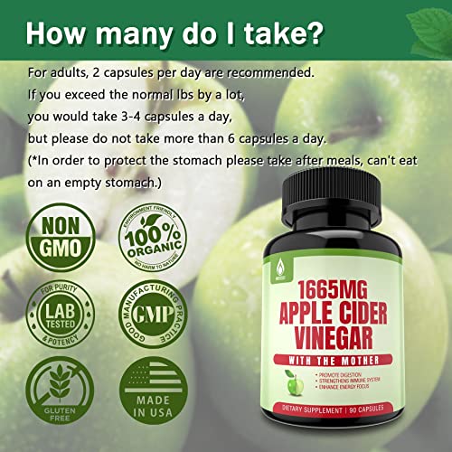 Sugar Free Apple Cider Vinegar Capsules with The Mother, New Formula with Milk Thistle EnvyDeal