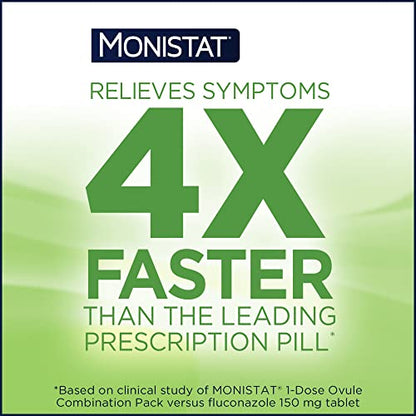 Monistat 3 Day Yeast Infection Treatment for Women, 3 Miconazole Pre-Filled Cream Applicators & External