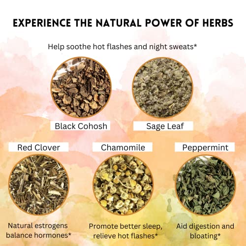 Menopause Tea for Cooling, Hormonal Balance, Relief from Hot Flashes, Night Sweats PCOS Herbal Tea
