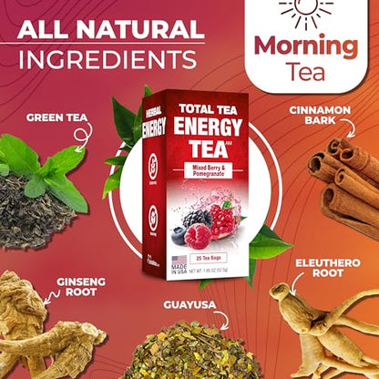 Total Tea Detox Tea & Energy Tea Set - 25 Day Detox Tea - Herbal SIim Tea