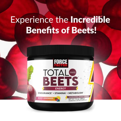 FORCE FACTOR Total Beets Beet Root Powder with Energy, NO3-T Nitrates to Support