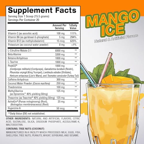 Larry Wheels' Pre Workout - Energy Drink Powder - Pre Workout Powder for Men & Women