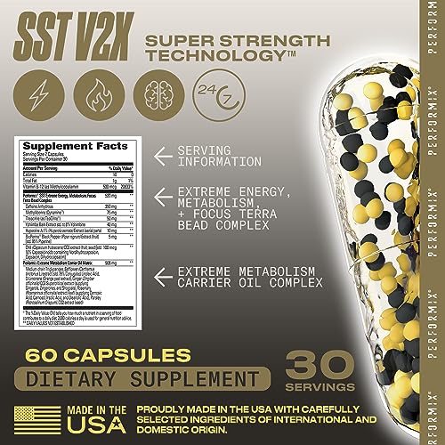 PERFORMIX - SST V3X - Pre Workout - 350 mg Caffeine - Energy Supple
