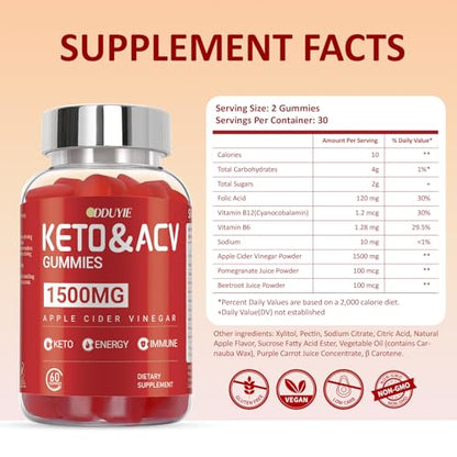 DDUYIE Keto ACV Gummies Advanced Weight Loss - 1500mg Keto ACV Gummies