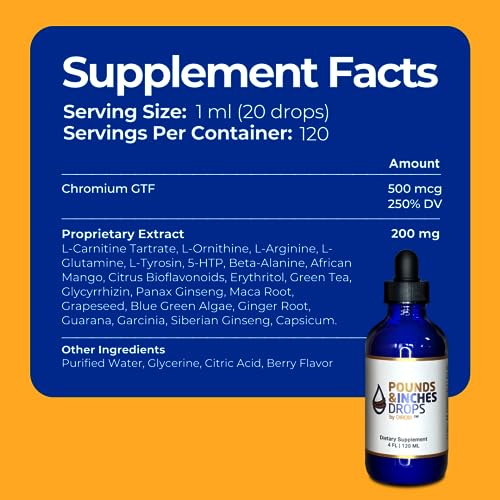 Dirobi Pounds and Inches Weight Management Drops, Liquid Supplement Pounds and Inches Drops