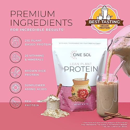 One Sol Lean Plant Protein Powder Horchata, Low Carb, Gluten Free