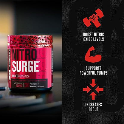 Jacked Factory NITROSURGE Shred Pre Workout Supplement - Energy Booster, Instant