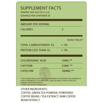 Fine USA Green Tea & Coffee | Clean Energy & Focus | Boost Metabolism | Catechins