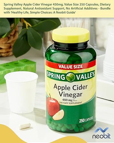 Spring Valley Apple Cider Vinegar 450mg, Value Size 250 Capsules, Dietary Supplement Neobit