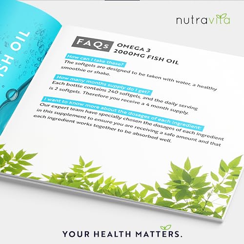 Omega 3 2000mg with 660mg EPA & 440mg DHA per Serving - 240 Softgel Capsules