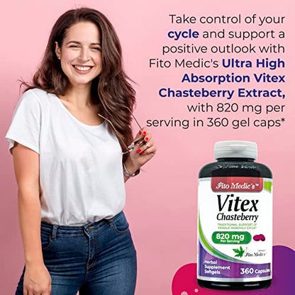 FITO MEDIC'S Lab - Vitex Supplement for Women - chasteberry- Menopause Support - 820 mg
