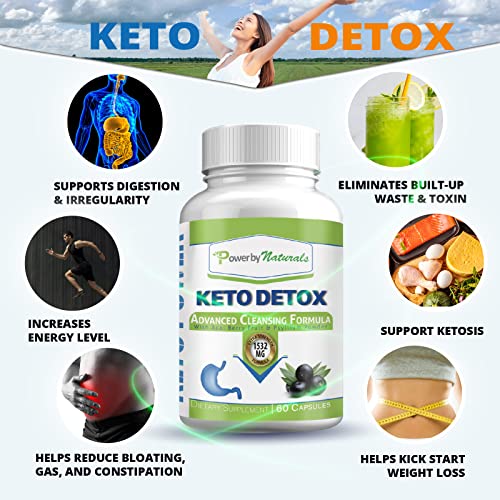 Power By Naturals Keto Colon Cleanser & Detox - Rapid Weight Loss Pills, Gut Health Power By Naturals