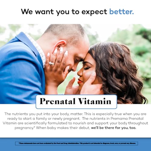 Premama Prenatal Vitamins for Women, Once-Daily Multivitamin Supplement, Includes Folate Premama