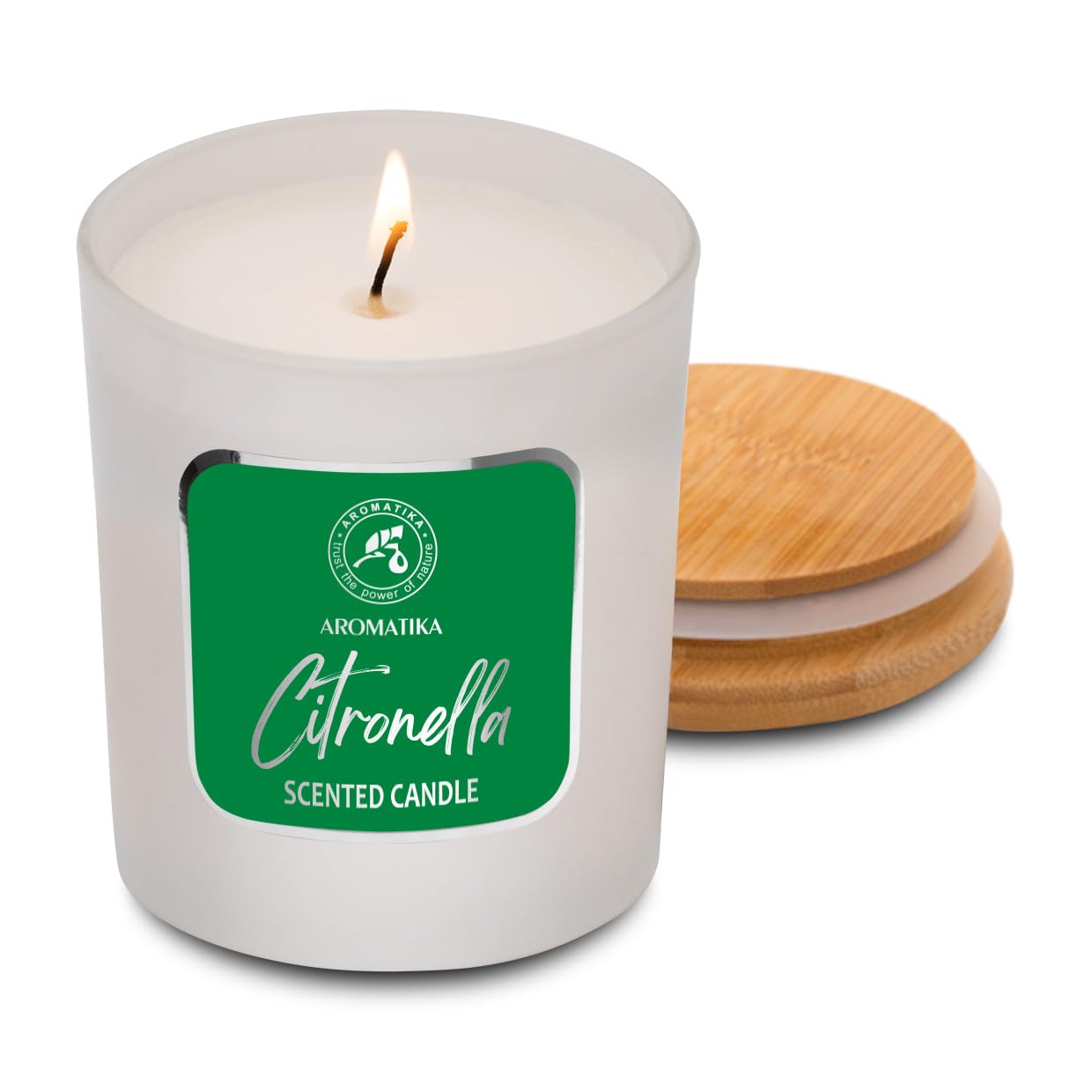 Scented Candle Citronella 200g - Aromatherapy Candle - Soy Wax Candles for Home Scented AROMATIKA