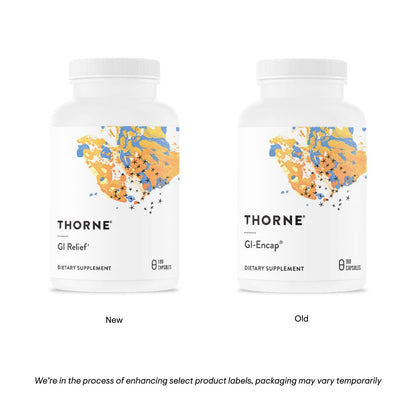 Thorne GI Relief - Digestion Supplement Supports Gut Health & Bloating Relief - Made with Marshmallow Root Extract & Digestive Enzymes - 180 Capsules - 90 Servings