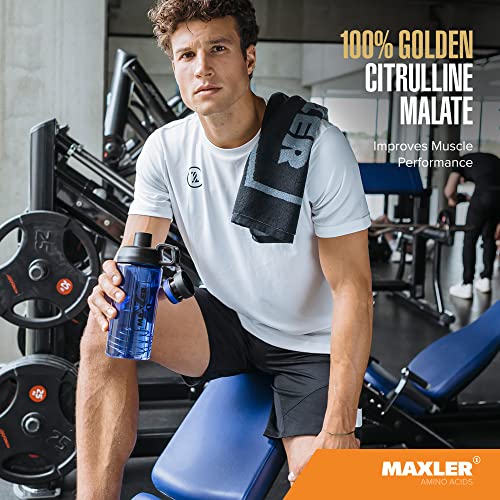 Maxler 100% Golden Citrulline Malate Powder - Vegan L-Citrulline DL-Malate 2:1 Amino Acid - Pre Workout Powder for Endurance & Muscle Recovery- Gluten Free Unflavored Citrulline Malate - 200g