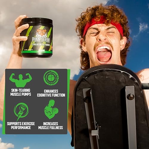Huge Supplements Pump Serum, Stim Free Pre Workout and Nitric Oxide Booster to Enhance