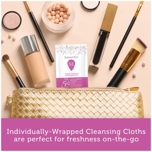 Summer's Eve Feminine Cleansing Cloths | Sensitive Skin | 16 Each | Pack of 2 Pink Rhyme