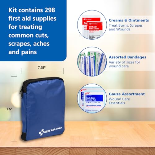 First Aid Only 442 All-Purpose Emergency First Aid Kit for Home, Work, and Travel