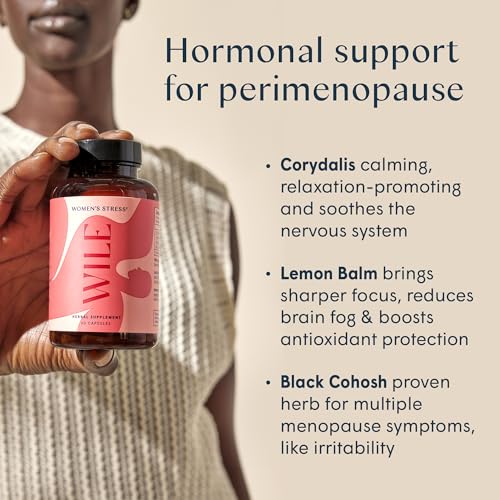 WILE Perimenopause Supplement for Women Stress Support, Ashwagandha Supplements WILE