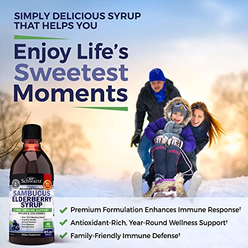 Elderberry Syrup for Kids and Adults - Natural Immune Support with Zinc and Vitamin C