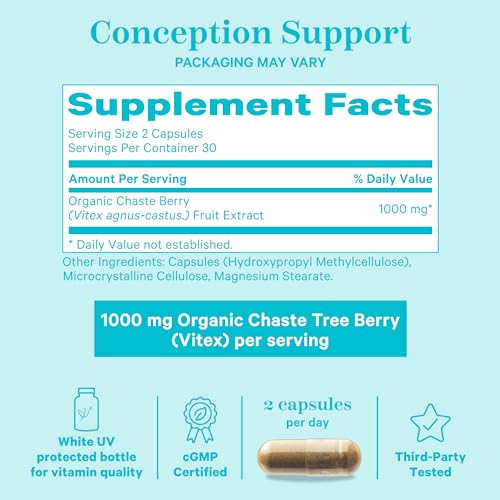 Pink Stork Vitex Supplement for Women - 1000 mg Organic Chaste Tree Berry to Support Hormone Balance Pink Stork