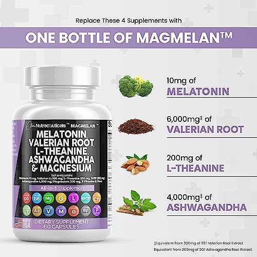 Melatonin 10mg Valerian Root 6000mg L Theanine 200mg Ashwagandha