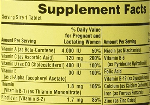 Spring Valley - Prenatal, Multivitamin, Multimineral, 100 Tablets w. Folic Acid Spring Valley