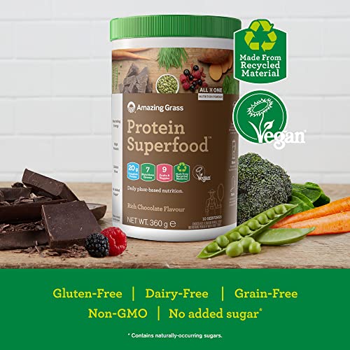 Amazing Grass Protein Superfood, Organic Vegan Protein Powder with Fruit and Vegetables Amazing Grass