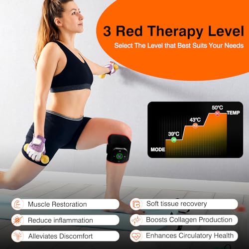 Cordless Red Light Therapy for Knee, Infrared Light Therapy Devices for Knee Pain Relief, Meniscus Injury agiogio
