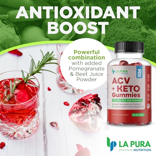 LaPura ACV 1000 mg + Keto Gummies for Weight Loss, 60 Gummies - 1000 mg Apple Cider