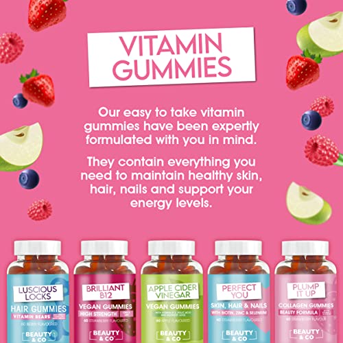Beauty & Co Collagen Gummies by - 120 Marine Collagen Gummies with Biotin, Vitamin C & Selenium (120) Beauty & Co