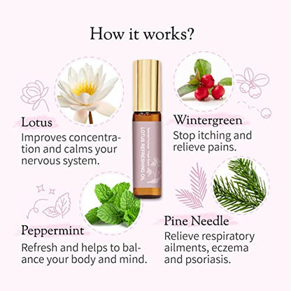 Don Du Ciel Organic and Kid-Friendly Lotus Essential Oil Blend Roll On for Stress Relief and Itch Relief