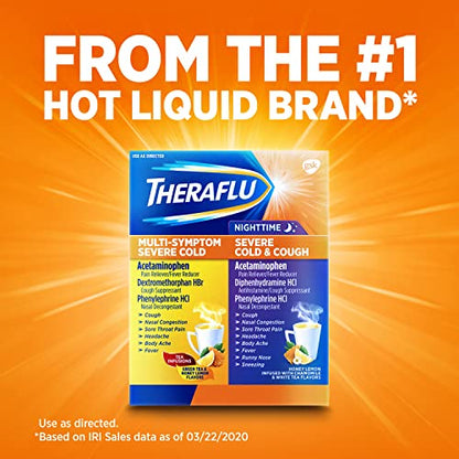 Theraflu Combo Daytime and Nighttime Severe Cold Relief Powder, Honey