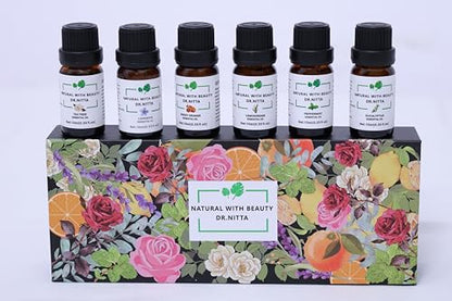 Essential Oils Set 100% Pure Natural DR.NITTA Top 6 Oils for Massage,Diffusers,Humidifier