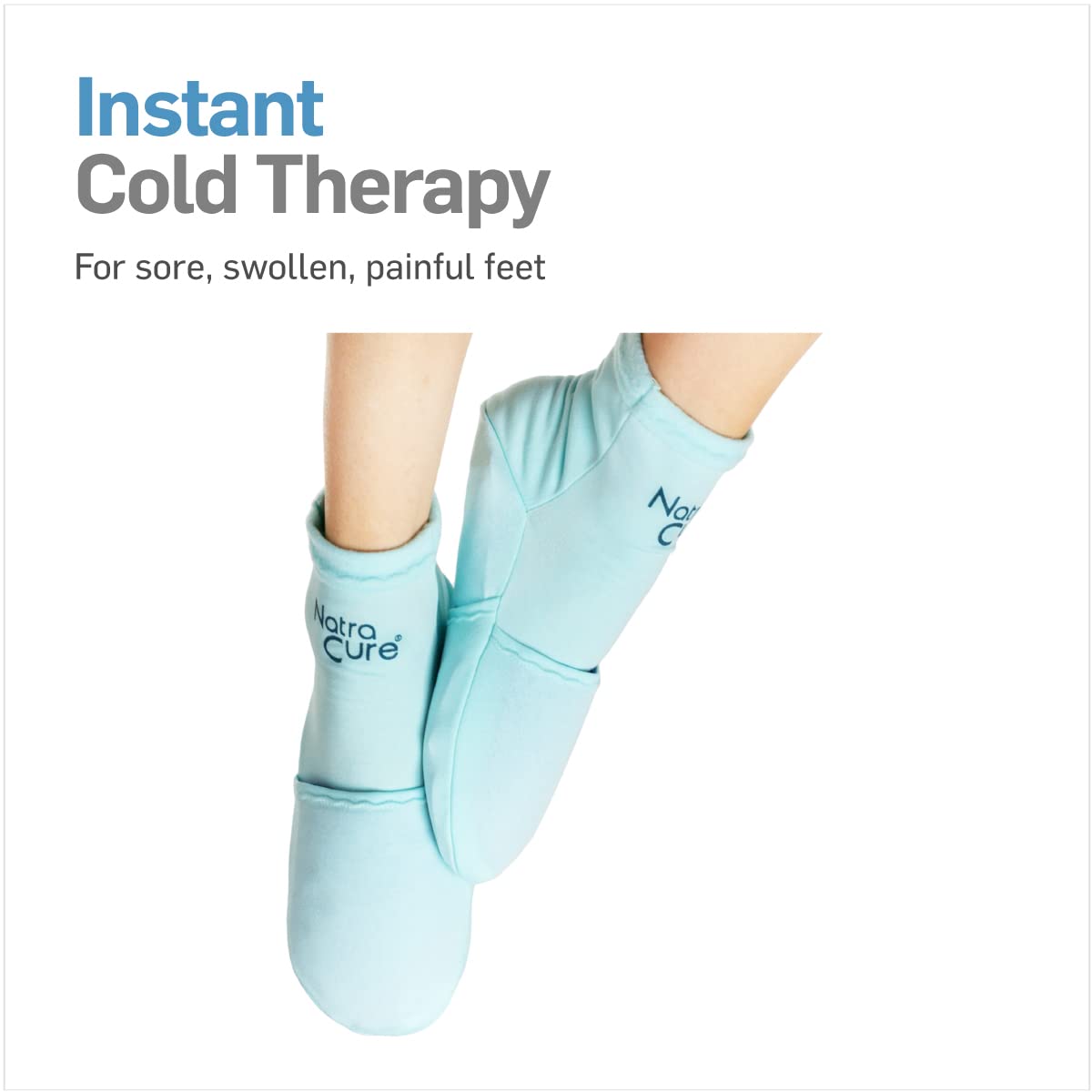NatraCure Cold Therapy Socks - Reusable Gel Ice Frozen Slippers for Feet NatraCure