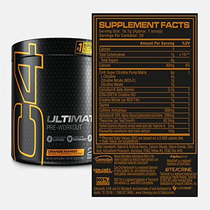 Cellucor C4 Ultimate Pre Workout Powder Orange Mango - Sugar Free Preworkout