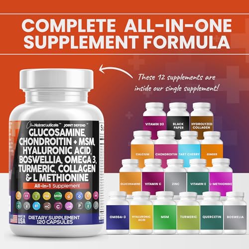Clean Glucosamine Chondroitin MSM Turmeric Hyaluronic Acid Boswellia
